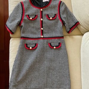 Brand new classic vintage inspired tweed houndstooth dress size medium